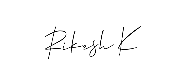 How to Draw Rikesh K signature style? Allison_Script is a latest design signature styles for name Rikesh K. Rikesh K signature style 2 images and pictures png