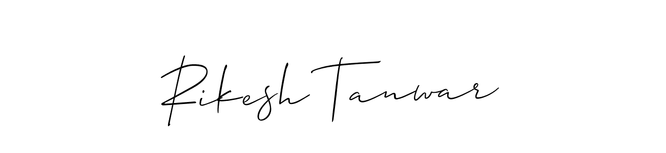 How to make Rikesh Tanwar signature? Allison_Script is a professional autograph style. Create handwritten signature for Rikesh Tanwar name. Rikesh Tanwar signature style 2 images and pictures png