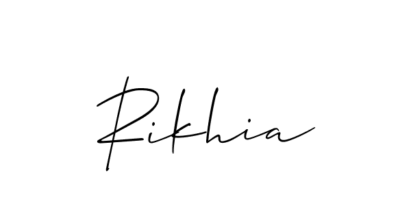Also we have Rikhia name is the best signature style. Create professional handwritten signature collection using Allison_Script autograph style. Rikhia signature style 2 images and pictures png