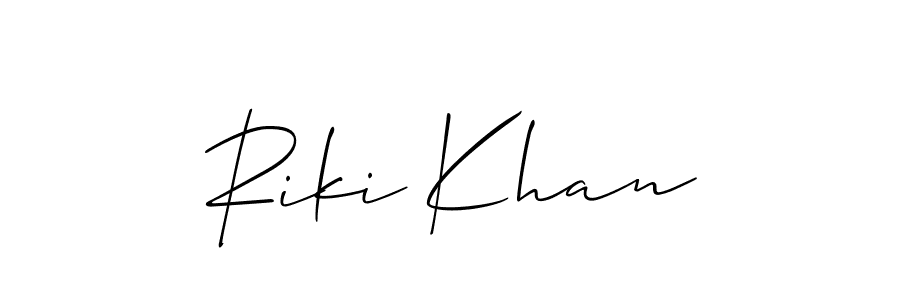 Also You can easily find your signature by using the search form. We will create Riki Khan name handwritten signature images for you free of cost using Allison_Script sign style. Riki Khan signature style 2 images and pictures png
