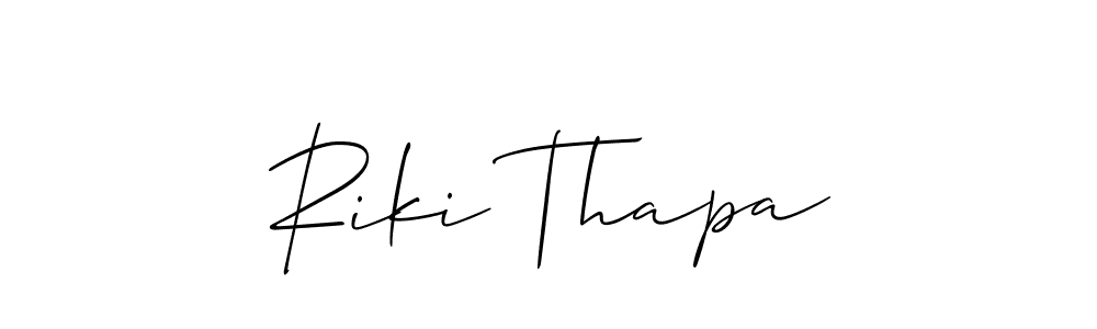 Design your own signature with our free online signature maker. With this signature software, you can create a handwritten (Allison_Script) signature for name Riki Thapa. Riki Thapa signature style 2 images and pictures png