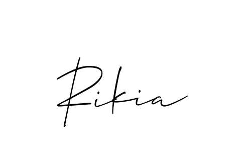 Allison_Script is a professional signature style that is perfect for those who want to add a touch of class to their signature. It is also a great choice for those who want to make their signature more unique. Get Rikia name to fancy signature for free. Rikia signature style 2 images and pictures png