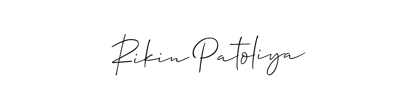 This is the best signature style for the Rikin Patoliya name. Also you like these signature font (Allison_Script). Mix name signature. Rikin Patoliya signature style 2 images and pictures png