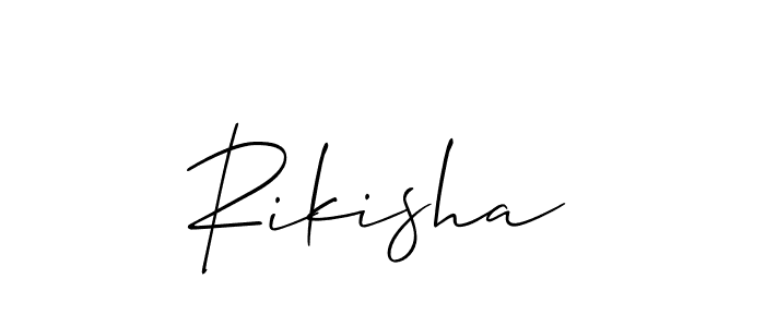 Use a signature maker to create a handwritten signature online. With this signature software, you can design (Allison_Script) your own signature for name Rikisha. Rikisha signature style 2 images and pictures png