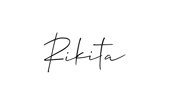 The best way (Allison_Script) to make a short signature is to pick only two or three words in your name. The name Rikita include a total of six letters. For converting this name. Rikita signature style 2 images and pictures png