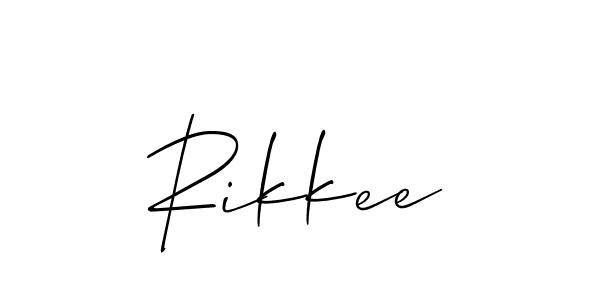 Design your own signature with our free online signature maker. With this signature software, you can create a handwritten (Allison_Script) signature for name Rikkee. Rikkee signature style 2 images and pictures png