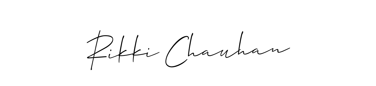 The best way (Allison_Script) to make a short signature is to pick only two or three words in your name. The name Rikki Chauhan include a total of six letters. For converting this name. Rikki Chauhan signature style 2 images and pictures png