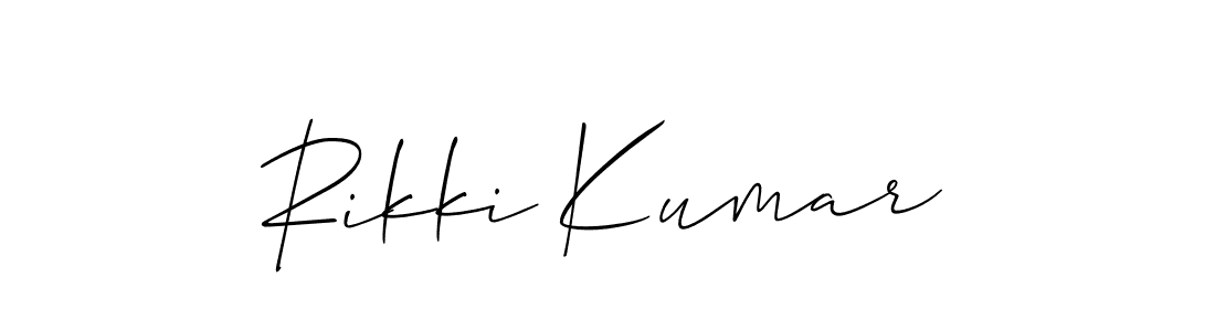 Also we have Rikki Kumar name is the best signature style. Create professional handwritten signature collection using Allison_Script autograph style. Rikki Kumar signature style 2 images and pictures png