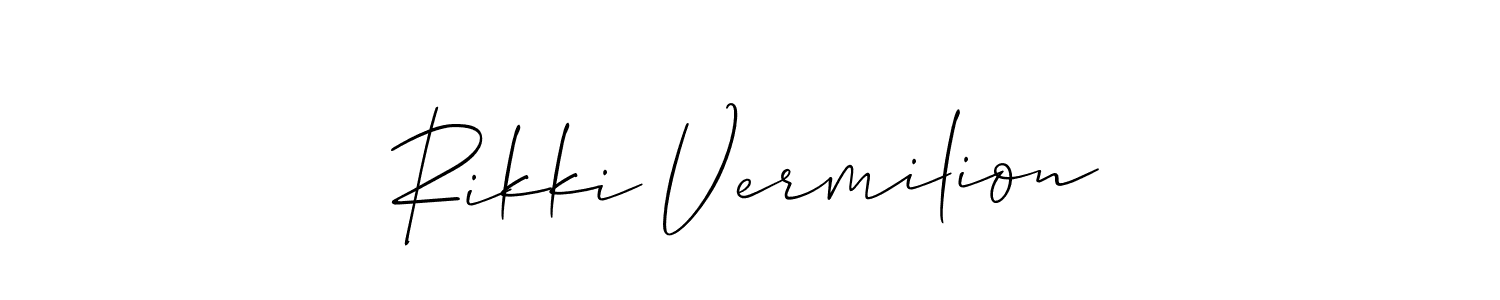 How to Draw Rikki Vermilion signature style? Allison_Script is a latest design signature styles for name Rikki Vermilion. Rikki Vermilion signature style 2 images and pictures png