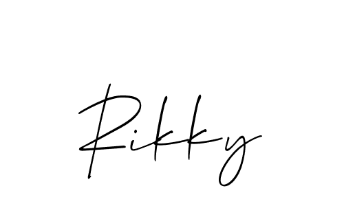 Make a short Rikky signature style. Manage your documents anywhere anytime using Allison_Script. Create and add eSignatures, submit forms, share and send files easily. Rikky signature style 2 images and pictures png