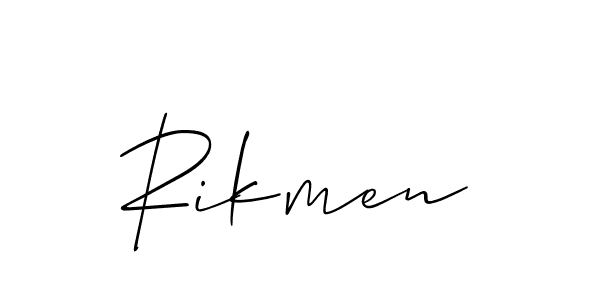 Use a signature maker to create a handwritten signature online. With this signature software, you can design (Allison_Script) your own signature for name Rikmen. Rikmen signature style 2 images and pictures png