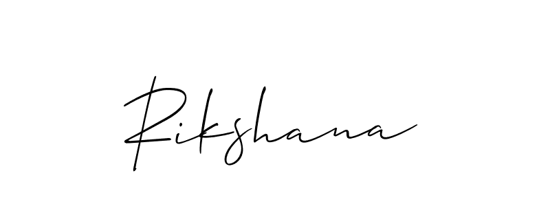 Make a beautiful signature design for name Rikshana. With this signature (Allison_Script) style, you can create a handwritten signature for free. Rikshana signature style 2 images and pictures png