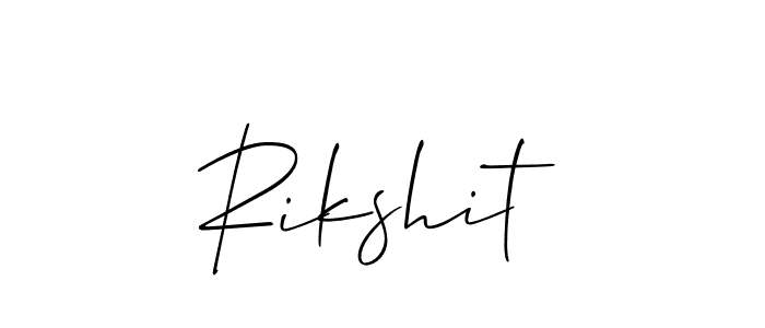 Use a signature maker to create a handwritten signature online. With this signature software, you can design (Allison_Script) your own signature for name Rikshit. Rikshit signature style 2 images and pictures png