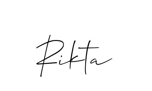 Similarly Allison_Script is the best handwritten signature design. Signature creator online .You can use it as an online autograph creator for name Rikta. Rikta signature style 2 images and pictures png