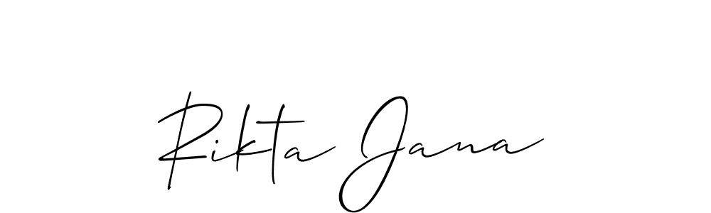 Also we have Rikta Jana name is the best signature style. Create professional handwritten signature collection using Allison_Script autograph style. Rikta Jana signature style 2 images and pictures png