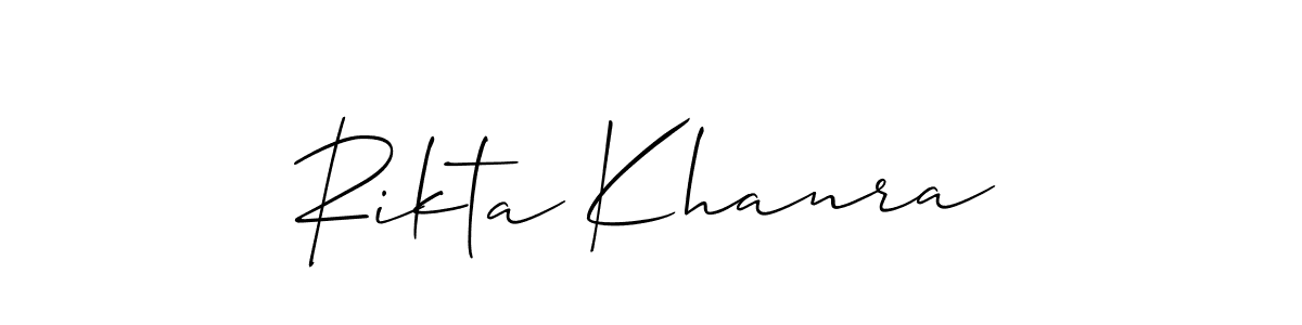 How to make Rikta Khanra signature? Allison_Script is a professional autograph style. Create handwritten signature for Rikta Khanra name. Rikta Khanra signature style 2 images and pictures png