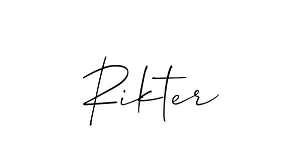 Make a short Rikter signature style. Manage your documents anywhere anytime using Allison_Script. Create and add eSignatures, submit forms, share and send files easily. Rikter signature style 2 images and pictures png