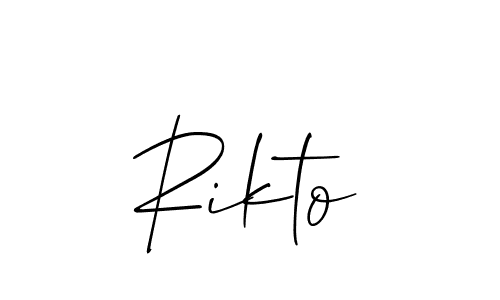 Make a beautiful signature design for name Rikto. With this signature (Allison_Script) style, you can create a handwritten signature for free. Rikto signature style 2 images and pictures png