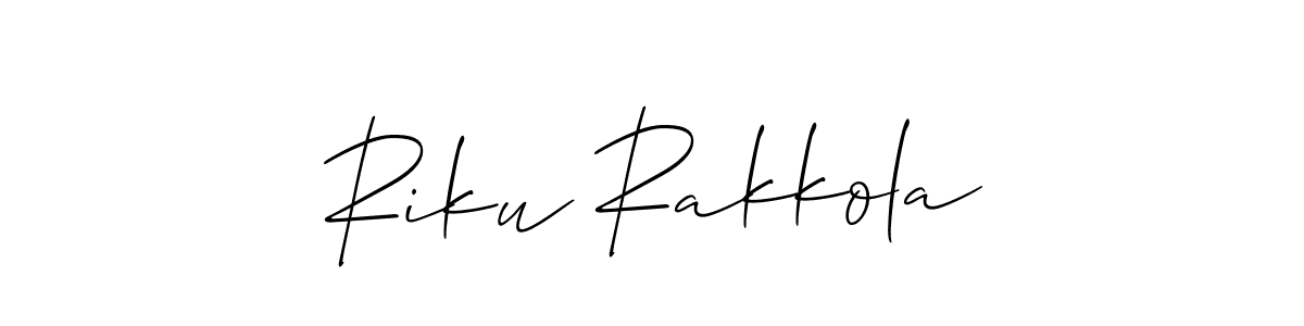 Riku Rakkola stylish signature style. Best Handwritten Sign (Allison_Script) for my name. Handwritten Signature Collection Ideas for my name Riku Rakkola. Riku Rakkola signature style 2 images and pictures png