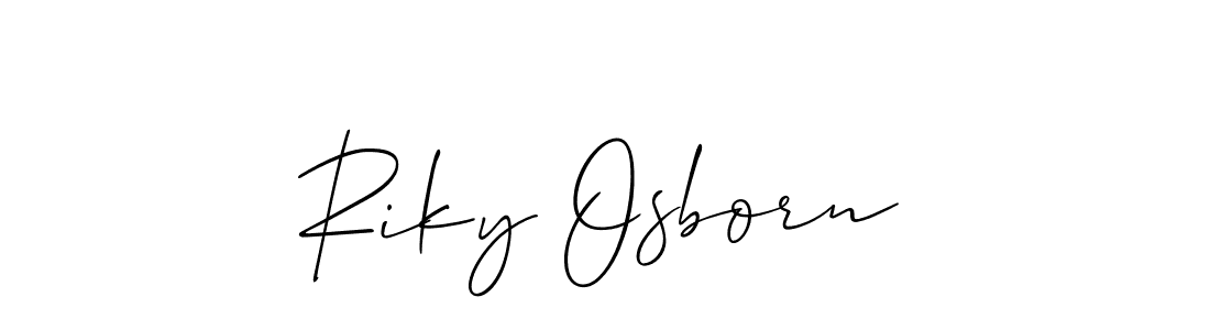 if you are searching for the best signature style for your name Riky Osborn. so please give up your signature search. here we have designed multiple signature styles  using Allison_Script. Riky Osborn signature style 2 images and pictures png