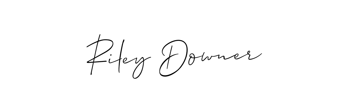 How to make Riley Downer name signature. Use Allison_Script style for creating short signs online. This is the latest handwritten sign. Riley Downer signature style 2 images and pictures png