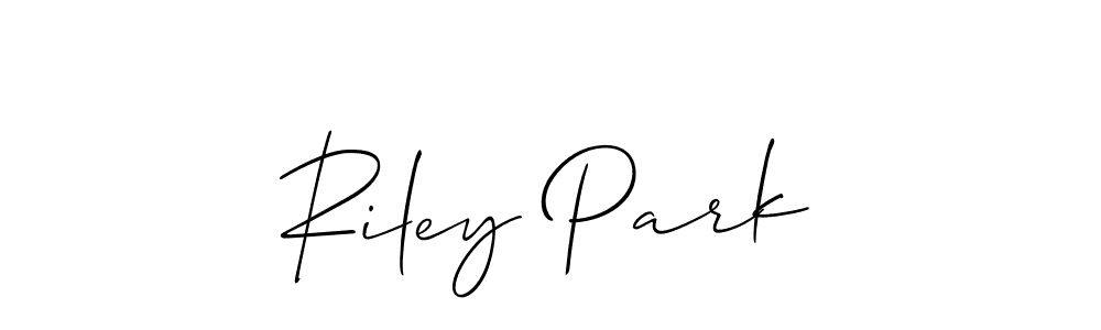 Also You can easily find your signature by using the search form. We will create Riley Park name handwritten signature images for you free of cost using Allison_Script sign style. Riley Park signature style 2 images and pictures png