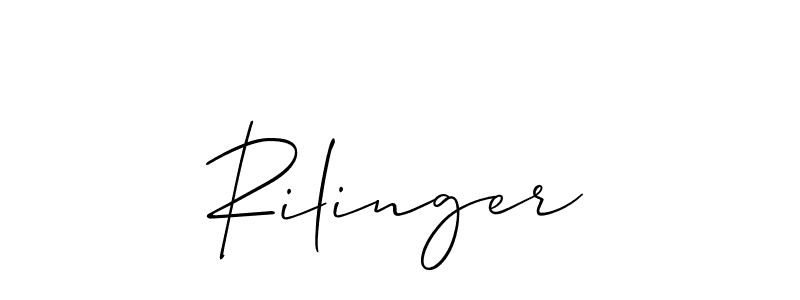 Create a beautiful signature design for name Rilinger. With this signature (Allison_Script) fonts, you can make a handwritten signature for free. Rilinger signature style 2 images and pictures png