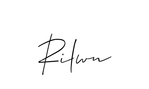 Allison_Script is a professional signature style that is perfect for those who want to add a touch of class to their signature. It is also a great choice for those who want to make their signature more unique. Get Rilwn name to fancy signature for free. Rilwn signature style 2 images and pictures png