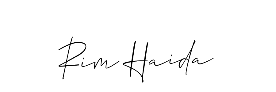 if you are searching for the best signature style for your name Rim Haida. so please give up your signature search. here we have designed multiple signature styles  using Allison_Script. Rim Haida signature style 2 images and pictures png
