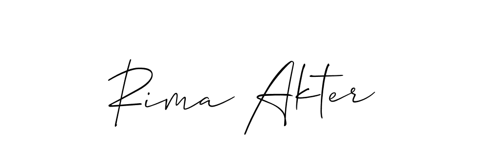 Make a beautiful signature design for name Rima Akter. With this signature (Allison_Script) style, you can create a handwritten signature for free. Rima Akter signature style 2 images and pictures png