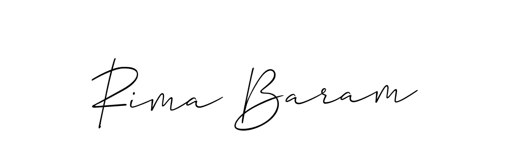 How to make Rima Baram signature? Allison_Script is a professional autograph style. Create handwritten signature for Rima Baram name. Rima Baram signature style 2 images and pictures png