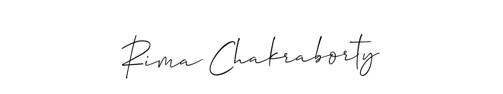 How to make Rima Chakraborty name signature. Use Allison_Script style for creating short signs online. This is the latest handwritten sign. Rima Chakraborty signature style 2 images and pictures png