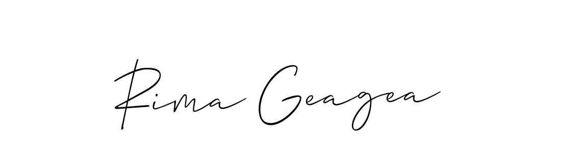 How to make Rima Geagea name signature. Use Allison_Script style for creating short signs online. This is the latest handwritten sign. Rima Geagea signature style 2 images and pictures png