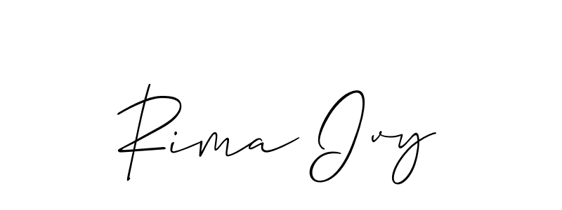 Make a short Rima Ivy signature style. Manage your documents anywhere anytime using Allison_Script. Create and add eSignatures, submit forms, share and send files easily. Rima Ivy signature style 2 images and pictures png