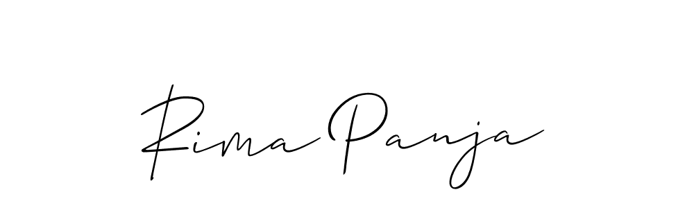 Allison_Script is a professional signature style that is perfect for those who want to add a touch of class to their signature. It is also a great choice for those who want to make their signature more unique. Get Rima Panja name to fancy signature for free. Rima Panja signature style 2 images and pictures png