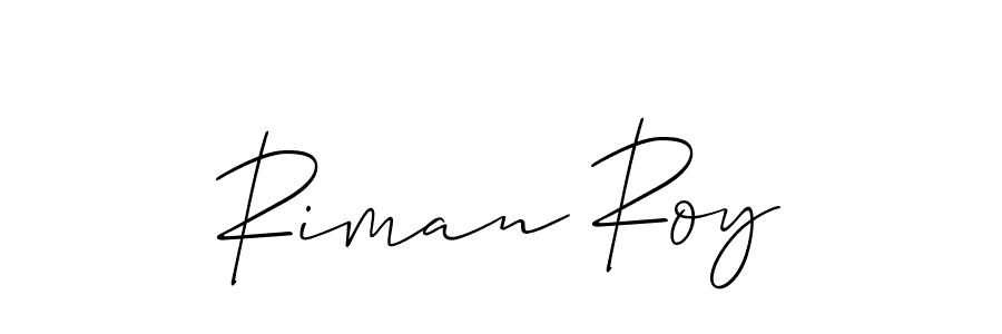 Create a beautiful signature design for name Riman Roy. With this signature (Allison_Script) fonts, you can make a handwritten signature for free. Riman Roy signature style 2 images and pictures png