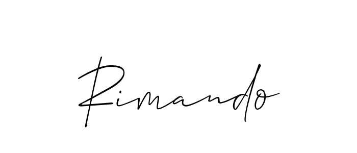 Make a beautiful signature design for name Rimando. With this signature (Allison_Script) style, you can create a handwritten signature for free. Rimando signature style 2 images and pictures png