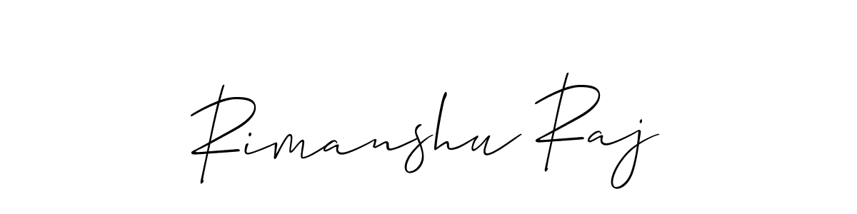 It looks lik you need a new signature style for name Rimanshu Raj. Design unique handwritten (Allison_Script) signature with our free signature maker in just a few clicks. Rimanshu Raj signature style 2 images and pictures png