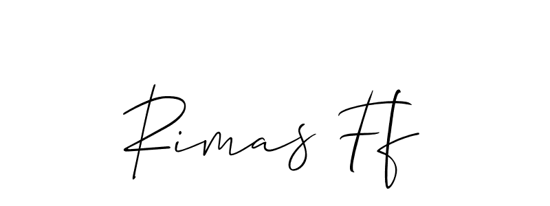 How to Draw Rimas Ff signature style? Allison_Script is a latest design signature styles for name Rimas Ff. Rimas Ff signature style 2 images and pictures png