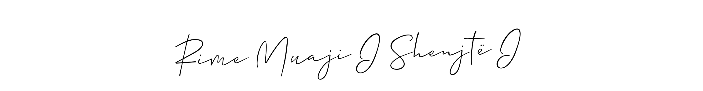 Allison_Script is a professional signature style that is perfect for those who want to add a touch of class to their signature. It is also a great choice for those who want to make their signature more unique. Get Rime Muaji I Shenjtë I name to fancy signature for free. Rime Muaji I Shenjtë I signature style 2 images and pictures png