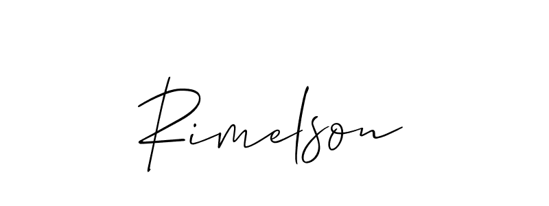 You can use this online signature creator to create a handwritten signature for the name Rimelson. This is the best online autograph maker. Rimelson signature style 2 images and pictures png