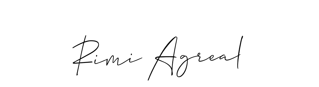 Rimi Agreal stylish signature style. Best Handwritten Sign (Allison_Script) for my name. Handwritten Signature Collection Ideas for my name Rimi Agreal. Rimi Agreal signature style 2 images and pictures png