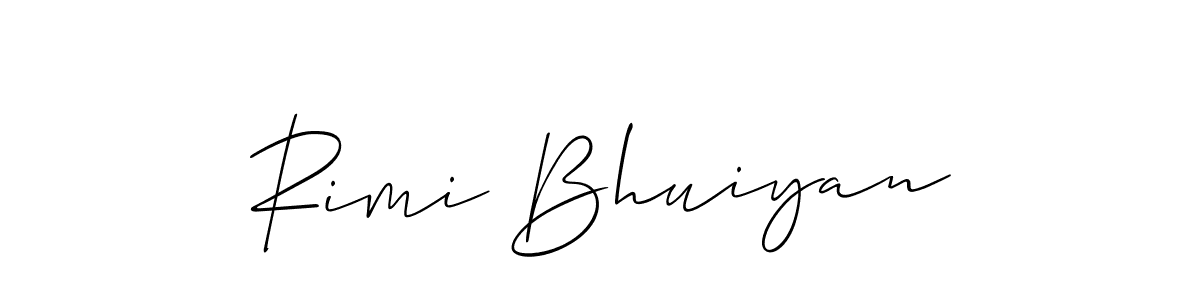 Design your own signature with our free online signature maker. With this signature software, you can create a handwritten (Allison_Script) signature for name Rimi Bhuiyan. Rimi Bhuiyan signature style 2 images and pictures png