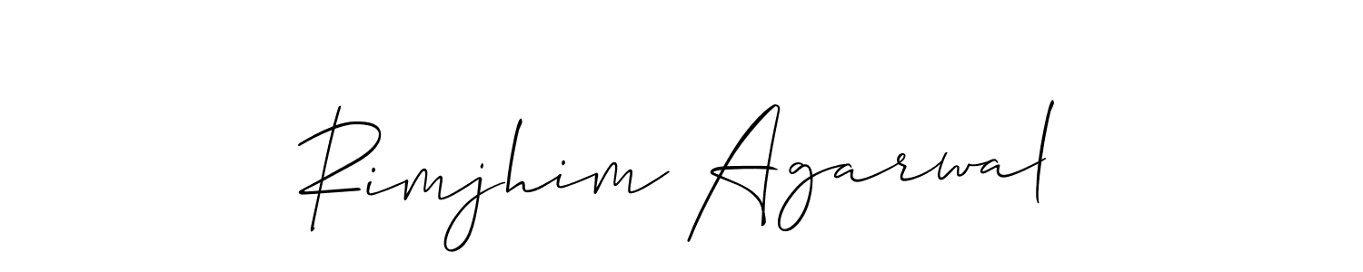 if you are searching for the best signature style for your name Rimjhim Agarwal. so please give up your signature search. here we have designed multiple signature styles  using Allison_Script. Rimjhim Agarwal signature style 2 images and pictures png