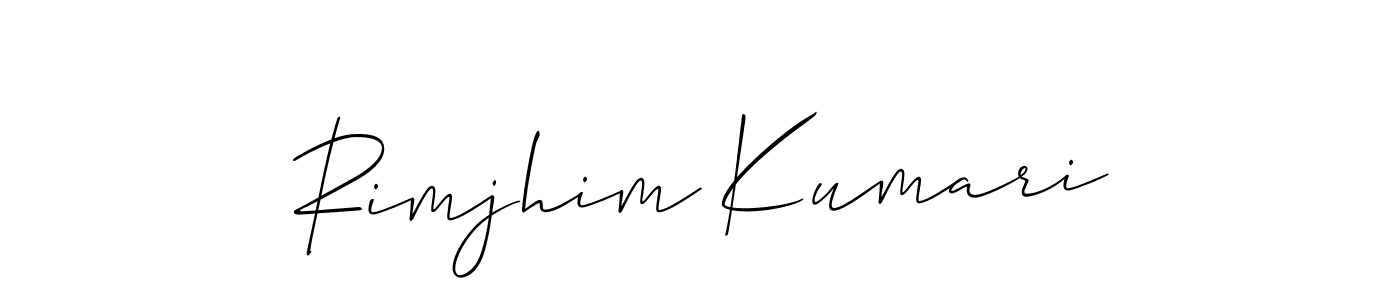How to make Rimjhim Kumari name signature. Use Allison_Script style for creating short signs online. This is the latest handwritten sign. Rimjhim Kumari signature style 2 images and pictures png