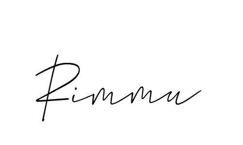 Create a beautiful signature design for name Rimmu. With this signature (Allison_Script) fonts, you can make a handwritten signature for free. Rimmu signature style 2 images and pictures png