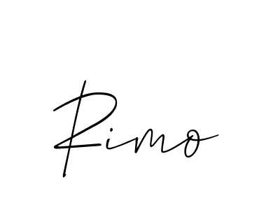Allison_Script is a professional signature style that is perfect for those who want to add a touch of class to their signature. It is also a great choice for those who want to make their signature more unique. Get Rimo name to fancy signature for free. Rimo signature style 2 images and pictures png