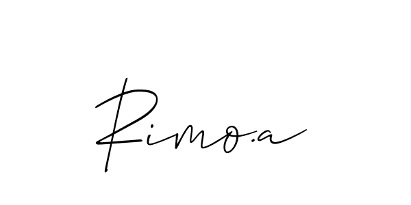 Make a beautiful signature design for name Rimo.a. With this signature (Allison_Script) style, you can create a handwritten signature for free. Rimo.a signature style 2 images and pictures png