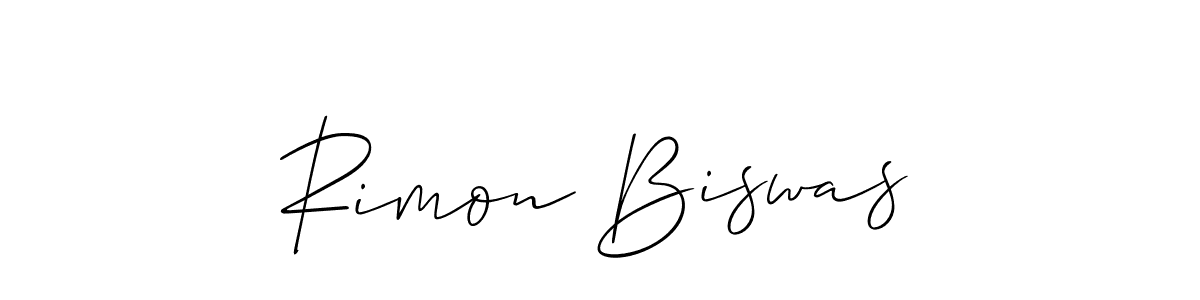 Also we have Rimon Biswas name is the best signature style. Create professional handwritten signature collection using Allison_Script autograph style. Rimon Biswas signature style 2 images and pictures png