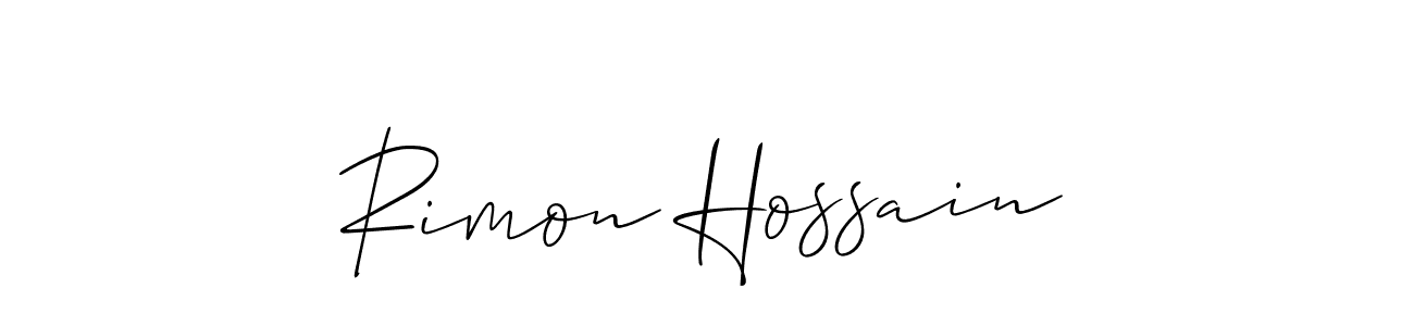 How to make Rimon Hossain signature? Allison_Script is a professional autograph style. Create handwritten signature for Rimon Hossain name. Rimon Hossain signature style 2 images and pictures png